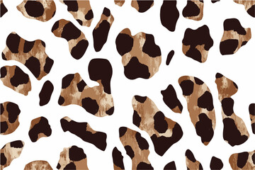 Leopard print pattern in brown and white, seamless repeating pattern.leopard print clothes fashion design. leopard spots. colorful Leopard Skin Texture Pattern Vector. Seamless Animal Skin Pattern.