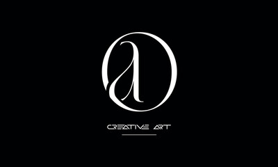 OA, AO, O, A abstract letters logo monogram