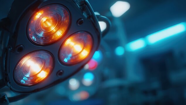 Close-up surgical lamp in operating room - Powered by Adobe