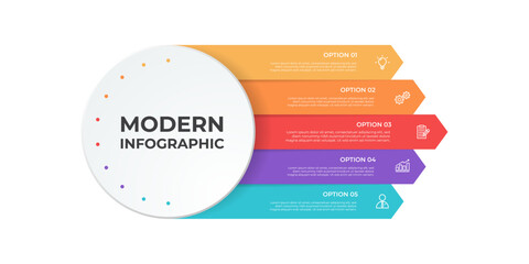 five section infographic diagram template