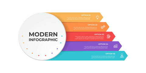 five section infographic diagram template