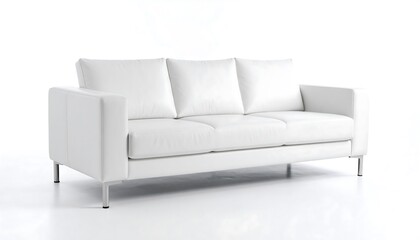 White sofa against white background