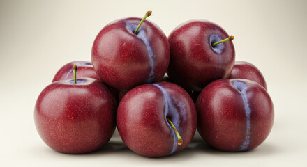 Fototapeta premium plums on white background