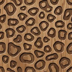 Fototapeta premium Wood texture with leopard print pattern creating a natural and wild design, seamless pattern, Stock royalty.