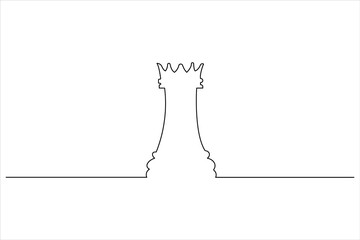 Knight chess continuous one line drawing of isolated outline vector icon © SabidSorker