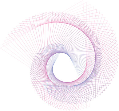Abstract Line Art Swirl Gradient Blend Line Element