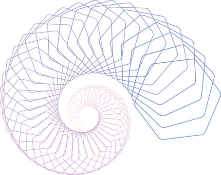 Abstract Line Art Swirl Gradient Blend Line Element