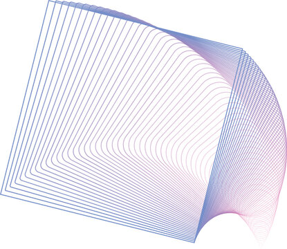 Abstract Line Art Swirl Gradient Blend Line Element