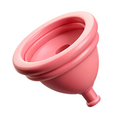 Pink Menstrual Cup Isolated on White Background , Female Health and Eco-Friendly Zero Waste Concept