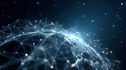 Abstract Globe Network: A Dynamic Illustration of Global Interconnectivity and Data Communication with a Modern Aesthetic