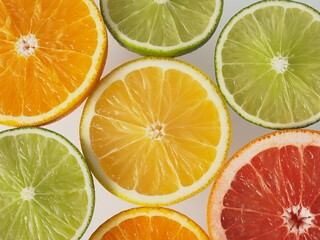 Fototapeta premium Sliced Citrus Fruits Background