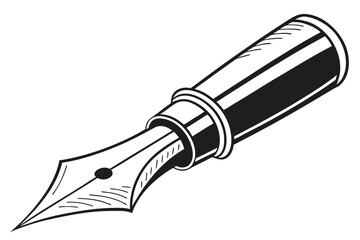 Classic Fountain Pen Nib Illustration.