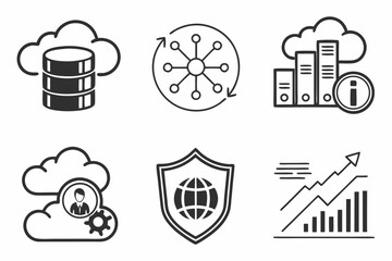 Collection of Cloud Technology and Data Icons.