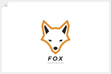 Abstract fox head outline logo design, abstract fox head logo