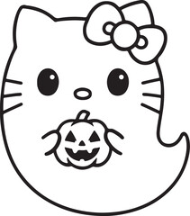 Cute ghost, cartoon ghost, smiling ghost, happy ghost, kawaii ghost, Halloween ghost, ghost illustration, ghost line art, black and white ghost, ghost coloring page, pumpkin, smiling pumpkin,