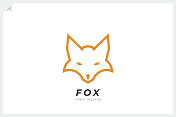 Abstract fox head outline logo design, abstract fox head logo