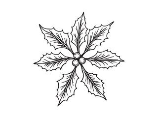 holly branch with berries Christmas ornament