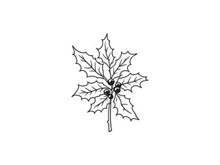 holly branch with berries holiday charm