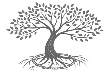 Stylized Tree of Life with Root Circle.