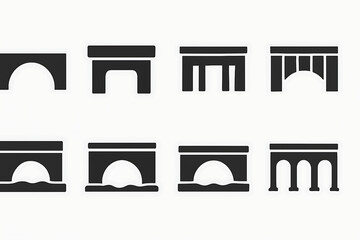 icon collection.Different types of culvert bridges.