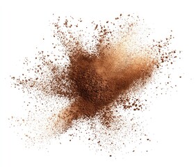 Brown powder explosion on white background (10)