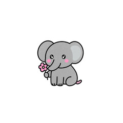 Cute cartoon baby elephant illustration