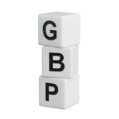 wooden elements with GBP business word.close up of wooden elements,Business Concept.Supports PNG files with transparent backgrounds.