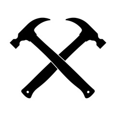 Crossed hammers svg cut file. Isolated vector illustration.