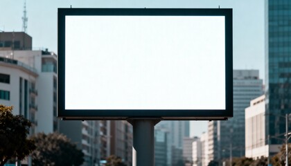 Fototapeta premium Blank Billboard Mockup in Urban Setting for Advertising Campaigns and Promotional Content Display