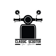 Vintage retro scooter logo design. Classic Scooter Emblems, Badges Logo Inspiration. logo suitable for community