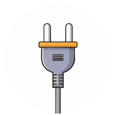 Obraz premium Cartoon Style Electric Plug Power Cable Connector Icon for Energy Supply