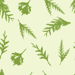 design vector art seamless pattern green fern leaf pattern