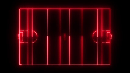 Gaelic football field icon animation on black background. futuristic digital icon video of a high-tech Gaelic football field. 4k motion video. - Powered by Adobe