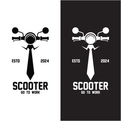 Vintage retro scooter logo design. Classic Scooter Emblems, Badges Logo Inspiration. logo suitable for community
