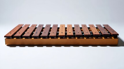 Wooden Xylophone Instrument Close-Up on White Background, Perfect for Music Education and Creative Expression