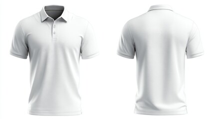 White polo shirt, front and back views (1)