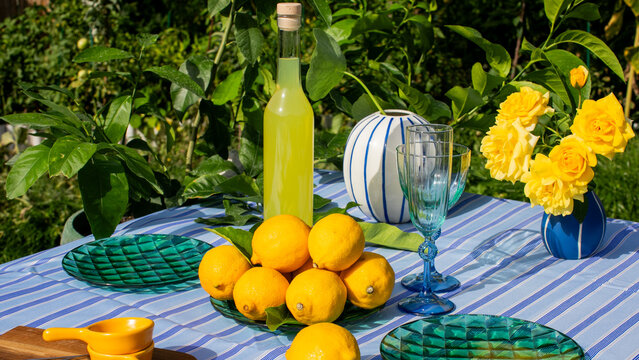 Zesty lemon parade under sunlit skies, Mediterranean brunch, citrus solstice, celebration of La Festa del Limone, botanical charm