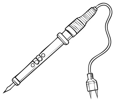 black and white soldering iron tool clip art preview
