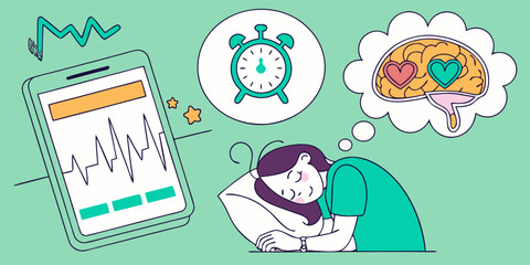 Fototapeta premium Mental Health Monitoring Through Sleep Patterns and Brain Activity