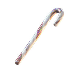 Iridescent Candy Cane Festive Sweet Treat, 3D Render