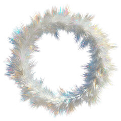 Iridescent Feather Wreath - Abstract Circular Design Element