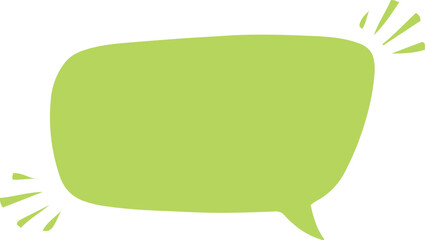 Cute Hand-Drawn Speech Bubble, Light Green Cartoon Chat Icon
