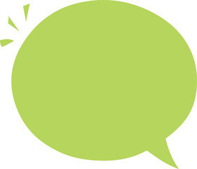 Cute Hand-Drawn Speech Bubble, Light Green Round Chat Icon
