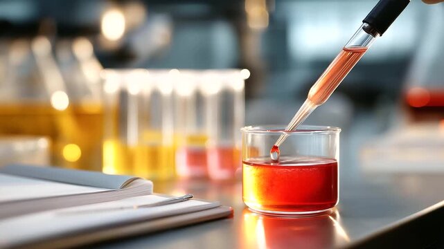 A technician prepares DNA for telomere analysis in a genetics lab with lysis buffers bubbling pipettes dispensing centrifuge tubes spinning and a lab notebook open captured