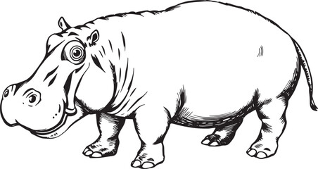 Illustration of a behemoth. Hand drawn vector illustration