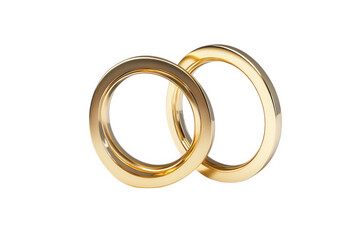 Two golden wedding rings representing love and commitment on black background