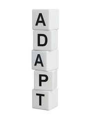 Adapt symbol. The concept word 'adapt' on wooden elements. Business, adaptation and adapt concept.Business Concept.Supports PNG files with transparent backgrounds.