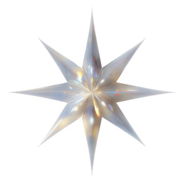 Iridescent Ten-Pointed Star Decoration, Festive Holiday Ornament