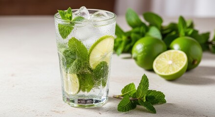 Refreshing Mojito Cocktail with Mint and Lime