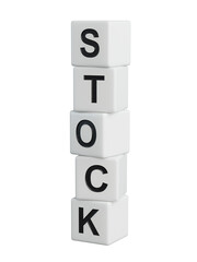 wooden elements with STOCK business word.close up of wooden elements,Business Concept.Supports PNG files with transparent backgrounds.